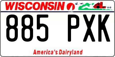 WI license plate 885PXK