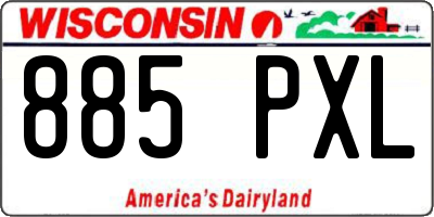 WI license plate 885PXL