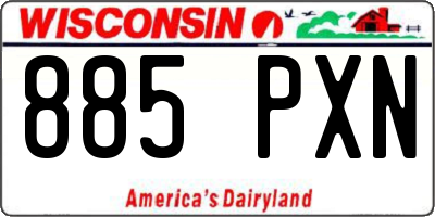 WI license plate 885PXN