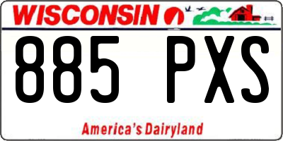 WI license plate 885PXS