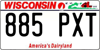 WI license plate 885PXT