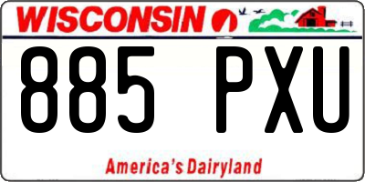WI license plate 885PXU