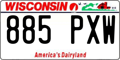 WI license plate 885PXW
