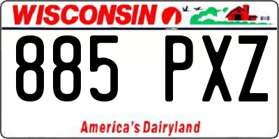WI license plate 885PXZ