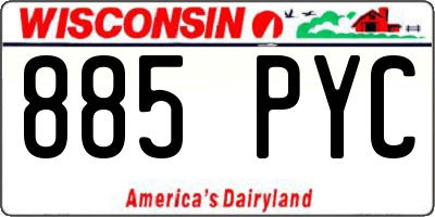 WI license plate 885PYC