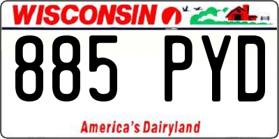 WI license plate 885PYD