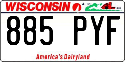 WI license plate 885PYF
