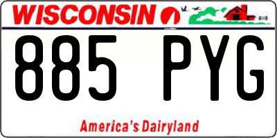 WI license plate 885PYG