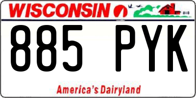 WI license plate 885PYK