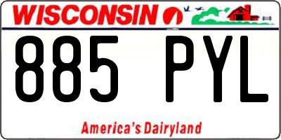 WI license plate 885PYL