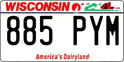 WI license plate 885PYM
