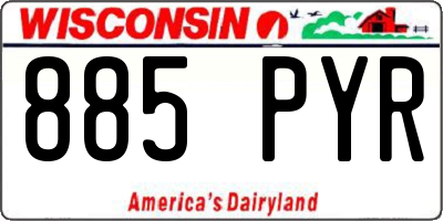 WI license plate 885PYR