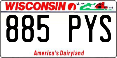 WI license plate 885PYS