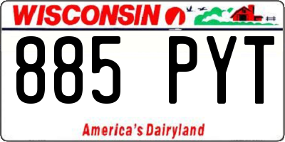 WI license plate 885PYT