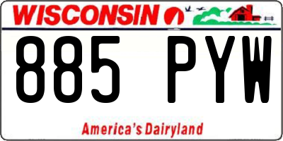 WI license plate 885PYW