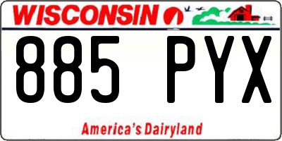 WI license plate 885PYX