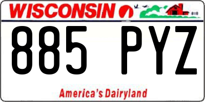 WI license plate 885PYZ