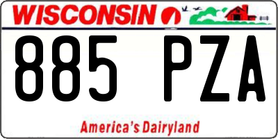 WI license plate 885PZA