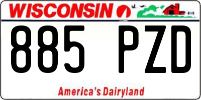 WI license plate 885PZD