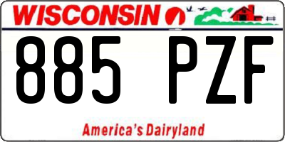 WI license plate 885PZF