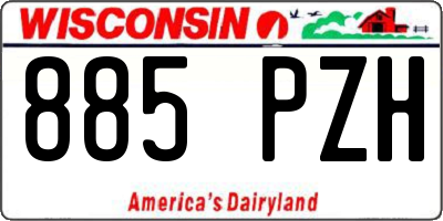 WI license plate 885PZH