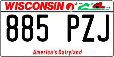 WI license plate 885PZJ
