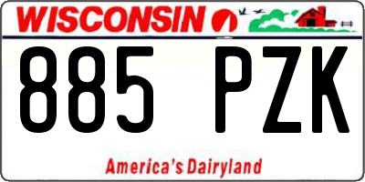 WI license plate 885PZK