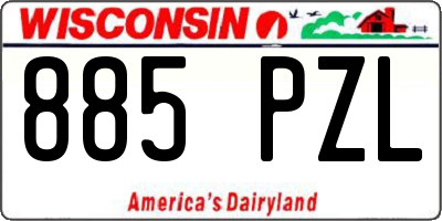 WI license plate 885PZL
