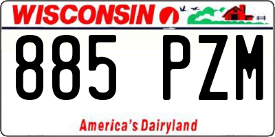 WI license plate 885PZM