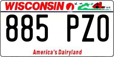WI license plate 885PZO