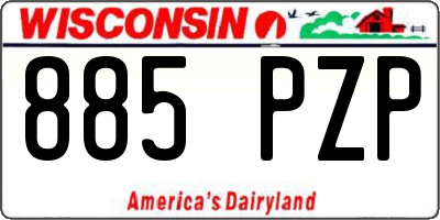 WI license plate 885PZP