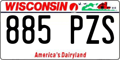 WI license plate 885PZS
