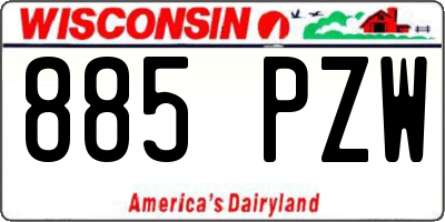 WI license plate 885PZW