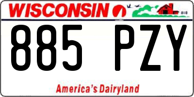 WI license plate 885PZY