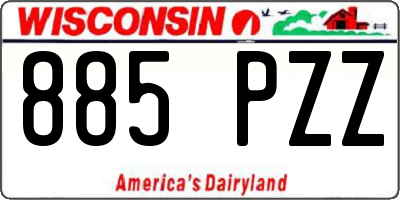 WI license plate 885PZZ