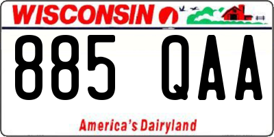 WI license plate 885QAA