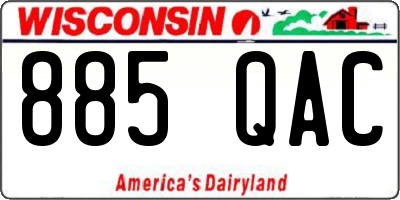 WI license plate 885QAC