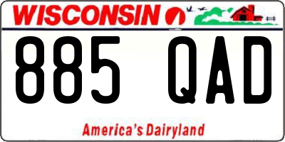 WI license plate 885QAD