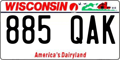 WI license plate 885QAK