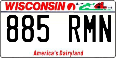 WI license plate 885RMN