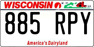 WI license plate 885RPY