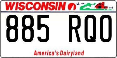 WI license plate 885RQO