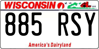 WI license plate 885RSY