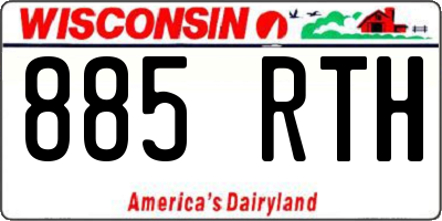 WI license plate 885RTH