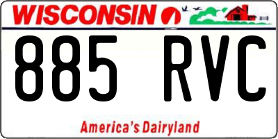 WI license plate 885RVC