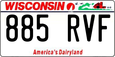 WI license plate 885RVF