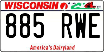 WI license plate 885RWE