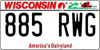 WI license plate 885RWG