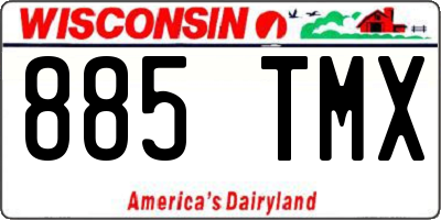WI license plate 885TMX