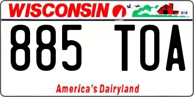 WI license plate 885TOA